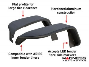 Jeep Wrangler JL Fender Flares - Front - With LED Lights